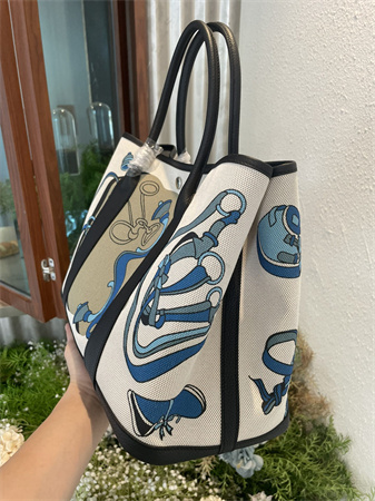 Her.mes Garden Party 36CM Togo Leather and Graffiti Canvas HS