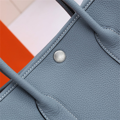 H**mes garden party 30/36cm calfskin leather bleu lin