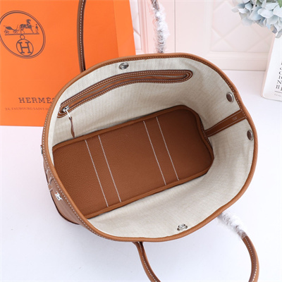 H**mes garden party 30/36cm calfskin leather gold