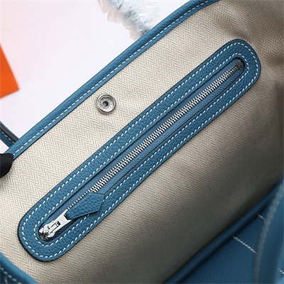 H**mes garden party 30/36cm calfskin leather bley jean