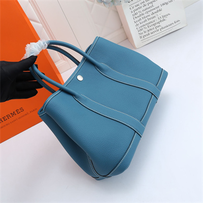 H**mes garden party 30/36cm calfskin leather bley jean