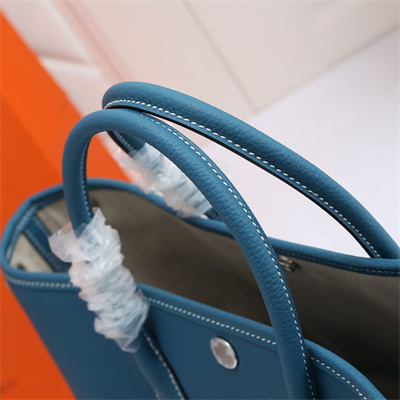 H**mes garden party 30/36cm calfskin leather bley jean