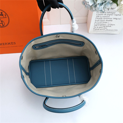 H**mes garden party 30/36cm calfskin leather bley jean