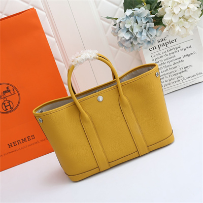 H**mes garden party 30/36cm calfskin leather jaune amber
