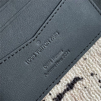 L.V Slender Wallet Brushed Monogram cowhide leather Black/White M11708