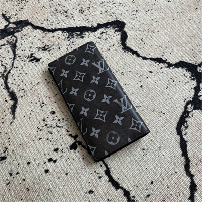LV Brazza Wallet Brushed Monogram cowhide leather Black/White M11709