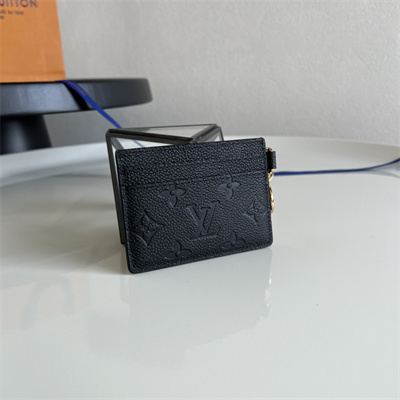 L.V Charms Card Holder Monogram Empreinte Black Leather M82739