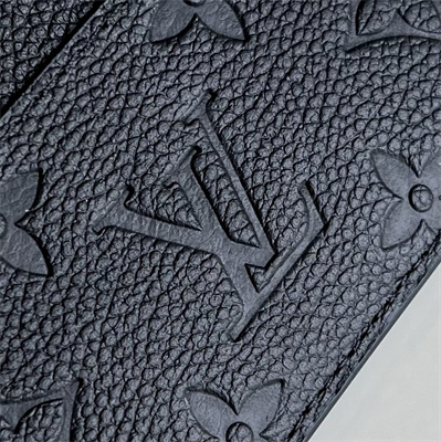 L.V Charms Card Holder Monogram Empreinte Black Leather M82739