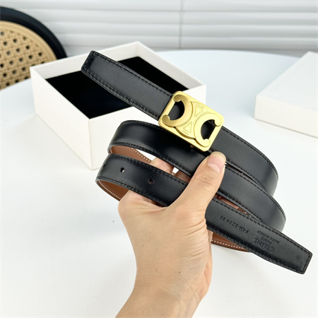 Ce**e medium reversible framed triomphe belt 25mm in taurillon and natural calfskin brown/black