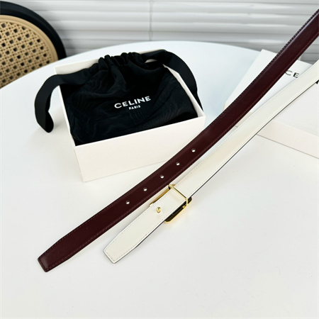 Ce**e medium reversible framed triomphe belt 25mm in taurillon and natural calfskin burgundy/white