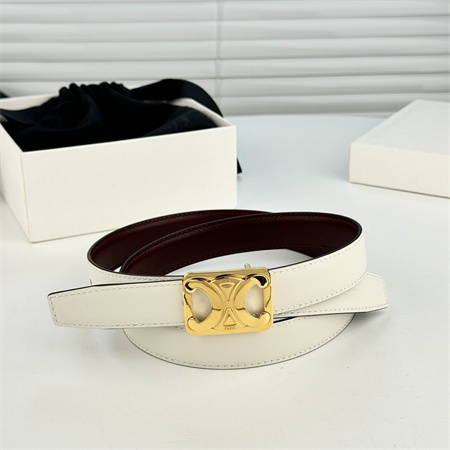 Ce**e medium reversible framed triomphe belt 25mm in taurillon and natural calfskin burgundy/white