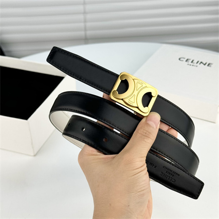 Ce**e medium reversible framed triomphe belt 25mm in taurillon and natural calfskin white/black