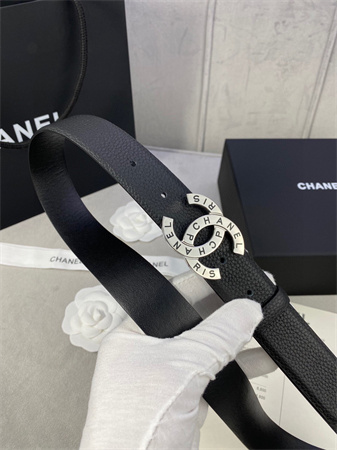 Ch*el belts in calfskin 30mm gold/silver hardware black