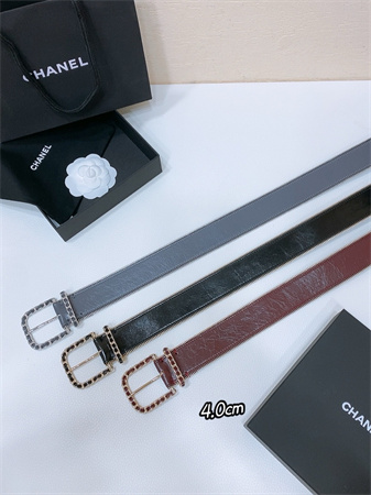 Ch*el belts in shinny calfskin 40mm color options