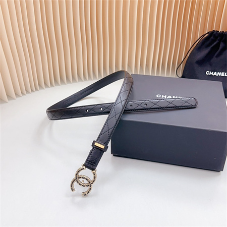 Ch*el belts in lambskin 20mm in black