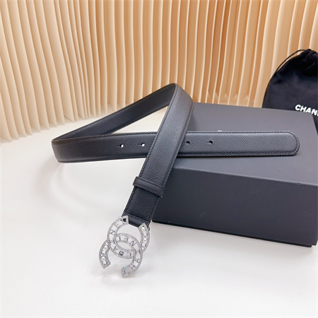 Ch*el belts in calfskin 30mm gold/silver hardware in black