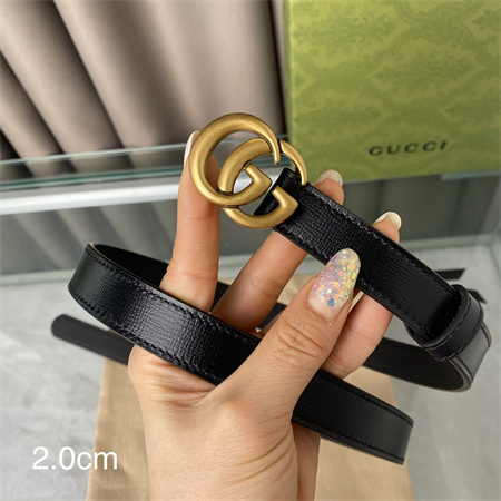 G*u*i belts in calfskin 20mm gold hardware black