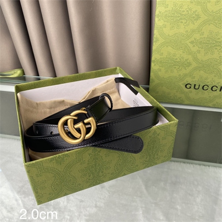 G*u*i belts in calfskin 20mm gold hardware black