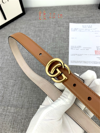 G*u*i belts in brown calfskin 20mm gold hardware