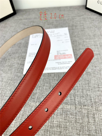G*u*i belts in red calfskin 20mm gold hardware
