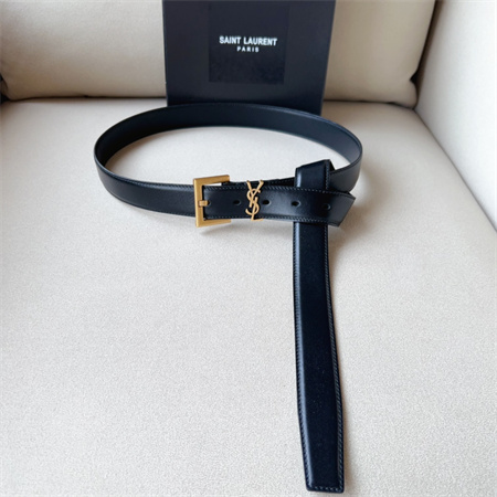 Y*L belts in leather 30mm gold hardware black