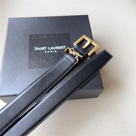 Y*L belts in leather 30mm gold hardware black