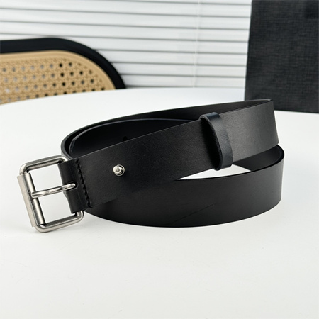 Y*L belts in leather 35mm silver hardware black