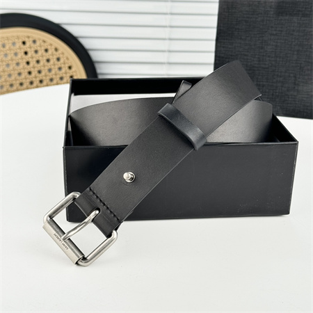 Y*L belts in leather 35mm silver hardware black