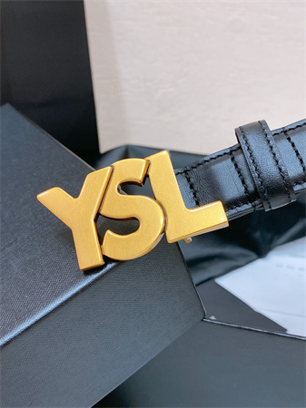 Y*L belts in leather 24mm aged gold hardware black