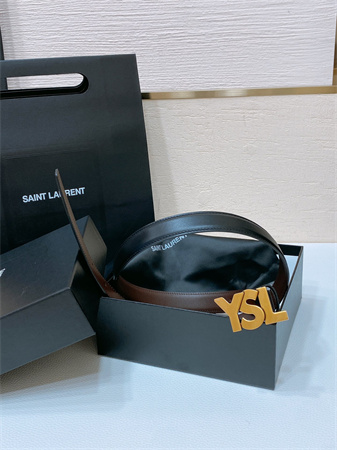Y*L belts in leather 24mm aged gold hardware black