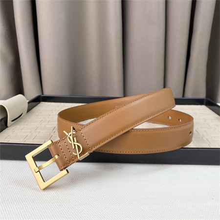 Y*L belts in leather 30mm gold hardware brown