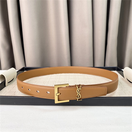 Y*L belts in leather 30mm gold hardware brown