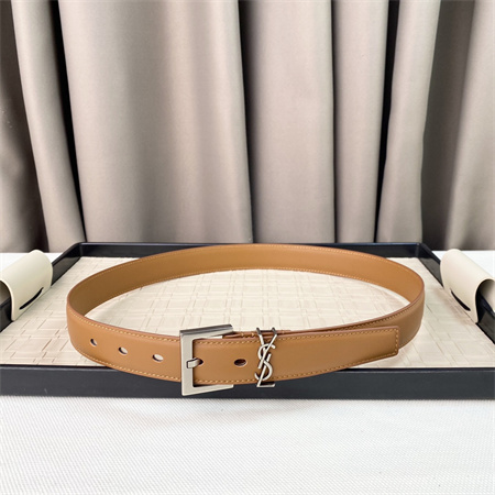 Y*L belts in leather 30mm silver hardware brown