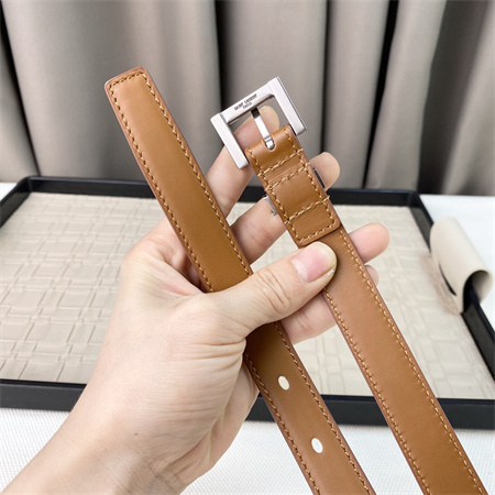 Y*L belts in leather 20mm silver hardware brown