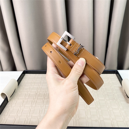 Y*L belts in leather 20mm silver hardware brown