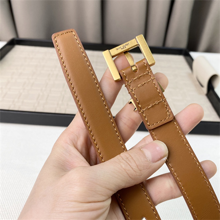 Y*L belts in leather 20mm gold hardware brown