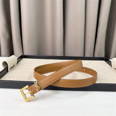 Y*L belts in leather 20mm gold hardware brown
