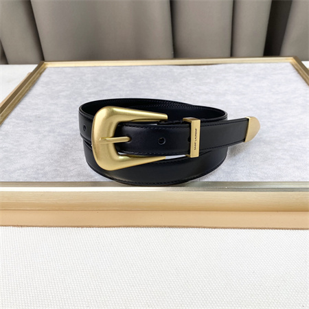 Y*L belts in leather 25mm gold hardware black