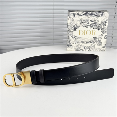 D*or belts in black calfskin 35mm gold hardware