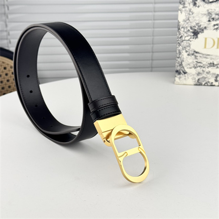 D*or belts in black calfskin 35mm gold hardware