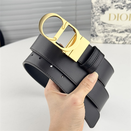 D*or belts in black calfskin 35mm gold hardware