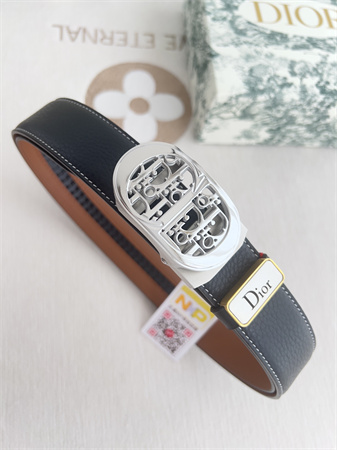 D*or belts in calfskin black/brown 35mm gold hardware