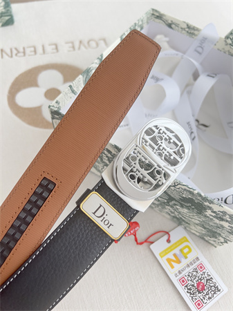 D*or belts in calfskin black/brown 35mm gold hardware