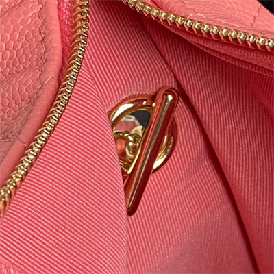 Ch*el small hobo bag grained calfskin & gold-tone metal pink ap4386