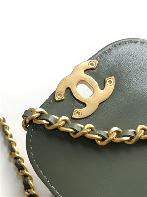 Cha.nel Mini Shopping Bag Kelly Bag Shiny Aged Calfskin Gold-Tone Metal Kaki Green AS4416