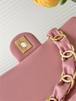 Cha.nel Small Flap Bag Lambskin & Gold-Tone Metal Pink AS5174