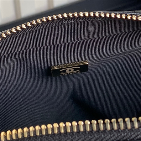 Ch*el top handle bag with chain lambskin & gold-tone metal black as5300