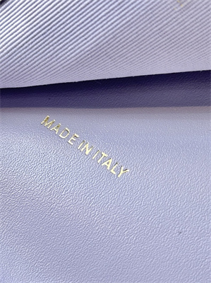 Ch*el small flap wallet tri-fold grained calfskin gold tone metal lt purple a82288