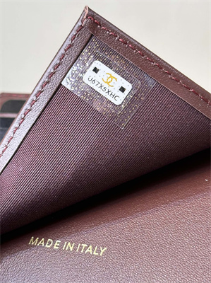 Ch*el small flap wallet tri-fold grained calfskin gold tone metal black a82288 (big grain)