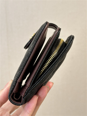 Ch*el snap wallet grained calfskin gold tone metal black a48667